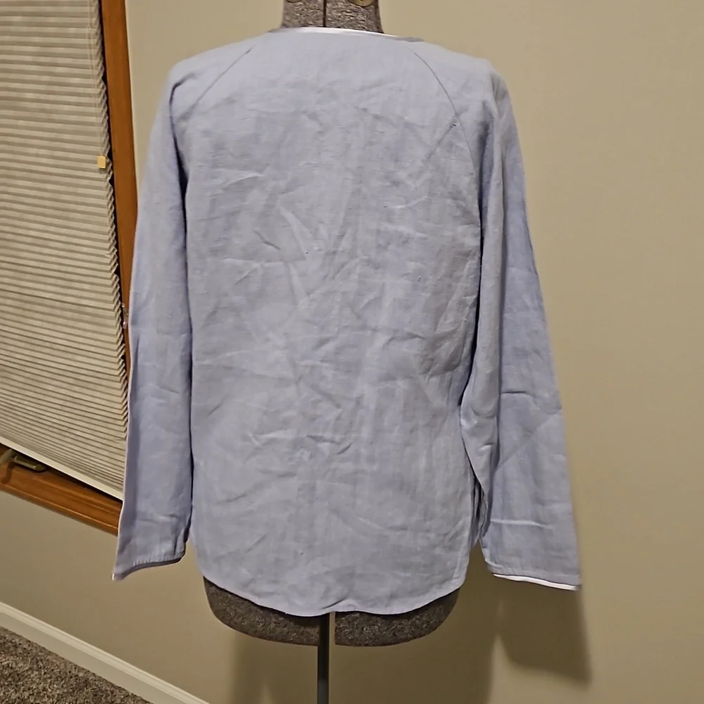Vintage Tea & Scones hi-low linen jacket